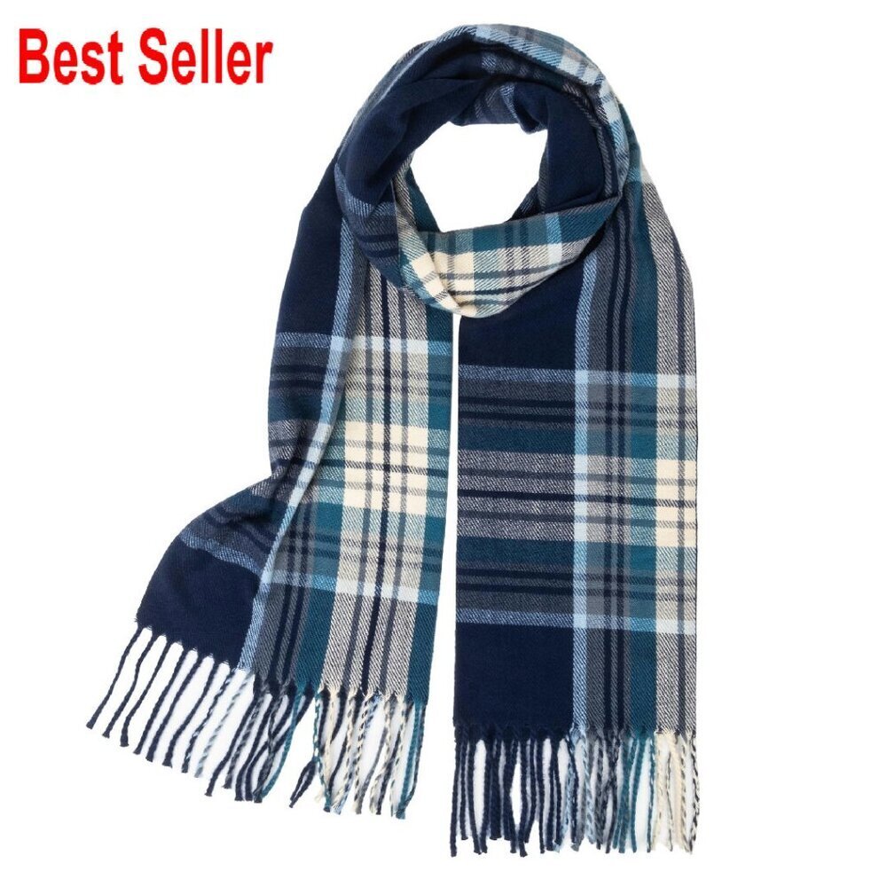 Cashmere Feel Plaid Scarf Oversized Shawl Unisex Winter Warm Classic